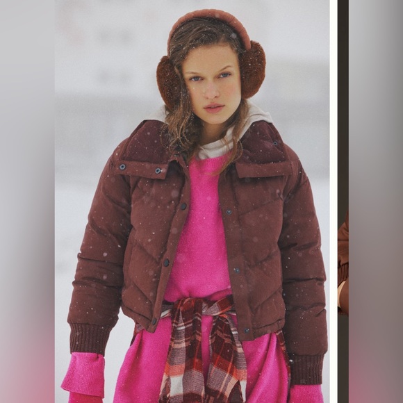 Anthropologie Pilcro Exaggerated Collar Cropped Puffer Jacket - Picture 1 of 11